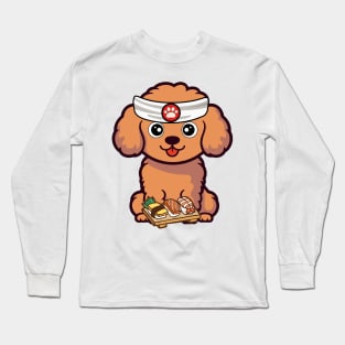 Funny brown dog is a sushi chef Long Sleeve T-Shirt